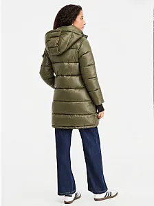 Steve Madden пуховик оливковий - green, розмір XS - фото 2