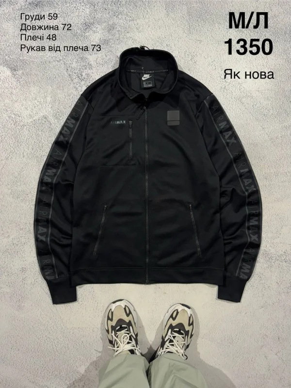Nike Air Max кофта на блискавці чорна - black, розмір M