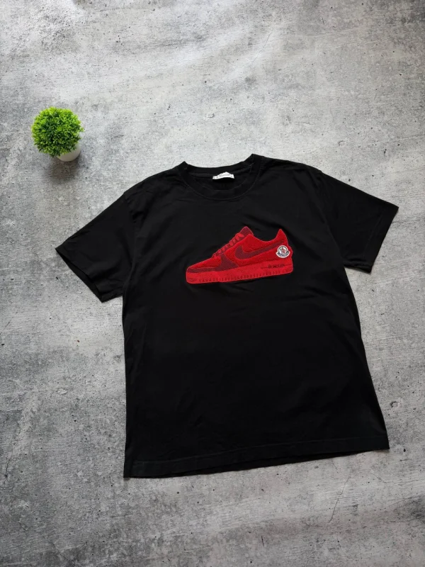 Moncler x Nike футболка чорна - black, розмір L