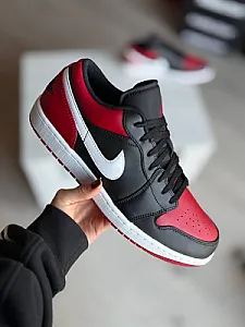 Nike Air Jordan 1 чорно-червоні - black, розмір 45 - фото 1