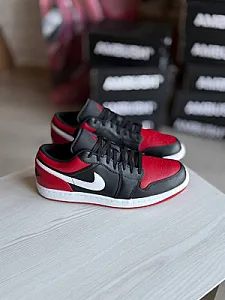 Nike Air Jordan 1 чорно-червоні - black, розмір 45 - фото 4