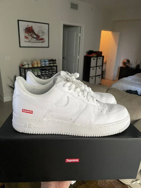 Nike Air Force 1 x Supreme білі - white, розмір 42