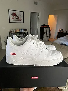Nike Air Force 1 x Supreme білі - white, розмір 42 - фото 1