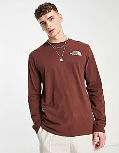 The North Face лонгслів коричневий - brown, розмір M - фото 3