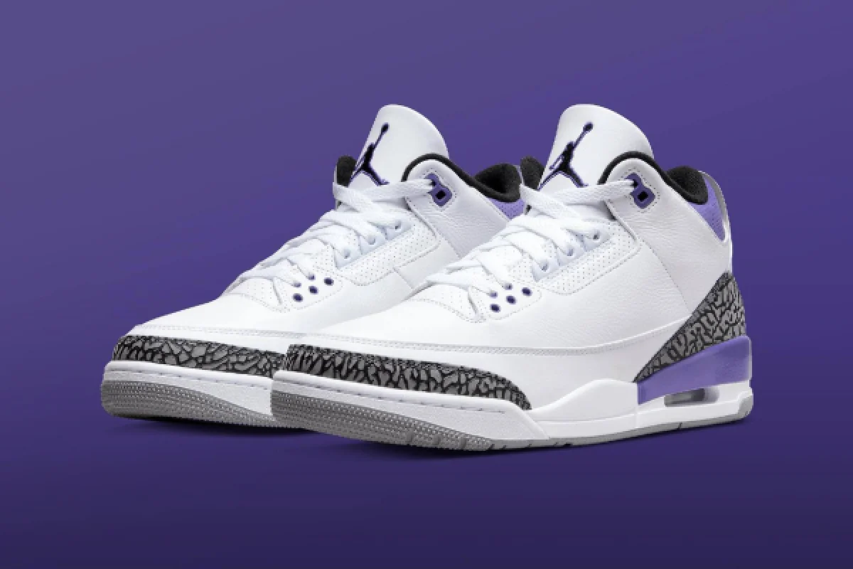 Nike Air Jordan 3 Retro Dark Iris білі - white, розмір 43
