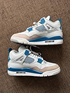 Nike Air Jordan 4 Retro Military Blue білі - white, розмір 41 - фото 3