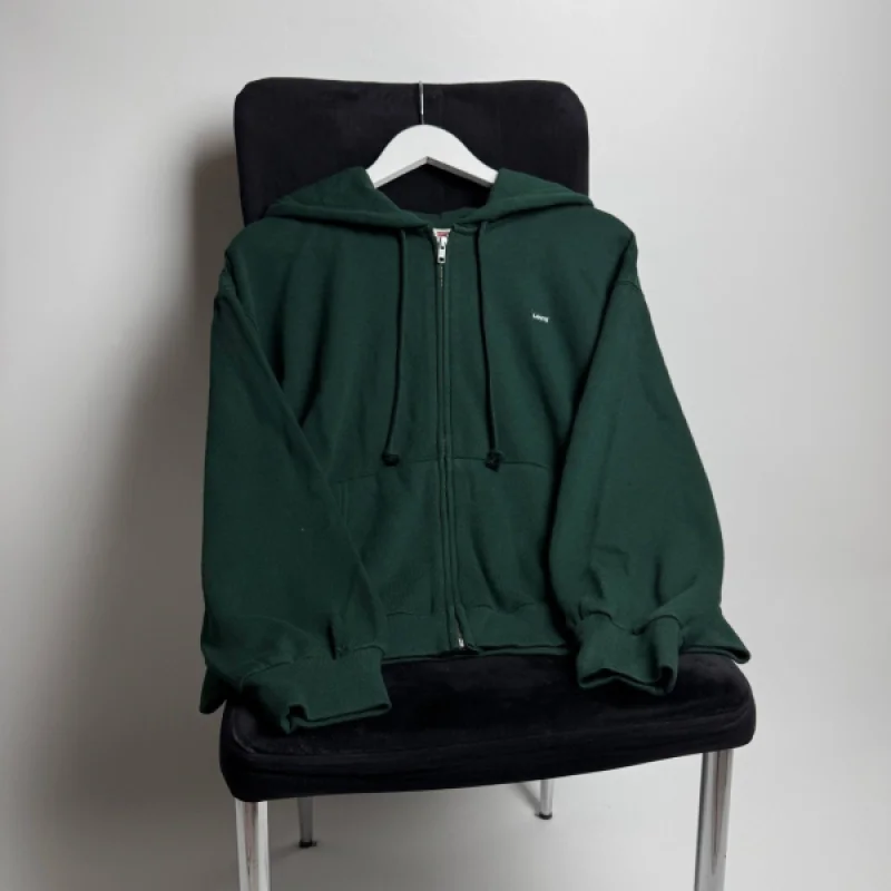 Levi's зіп-худі темно-зелене - green, розмір S