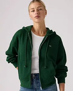 Levi's зіп-худі темно-зелене - green, розмір S - фото 3