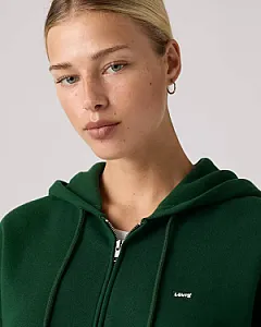 Levi's зіп-худі темно-зелене - green, розмір S - фото 4