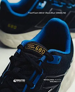 New Balance Fresh Foam 680 v8 чорні з синіми деталями - black, розмір 45 - фото 2