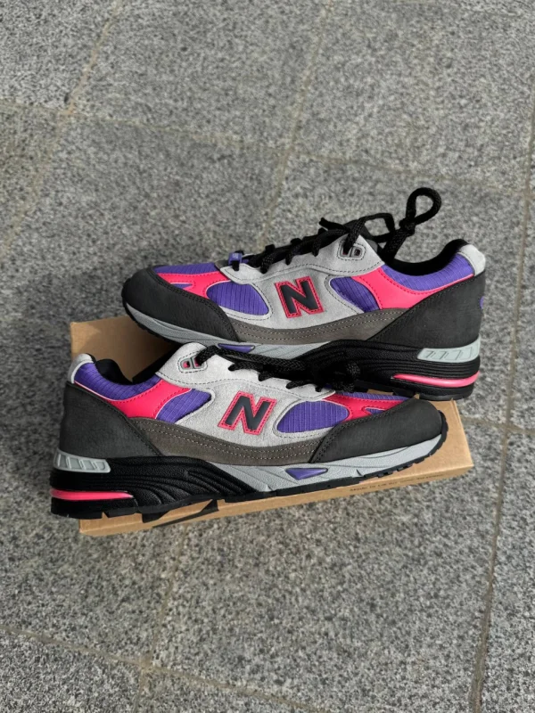 New Balance x PALACE 991 сірі з фіолетовими та рожевими вставками - multicolor, розмір 41