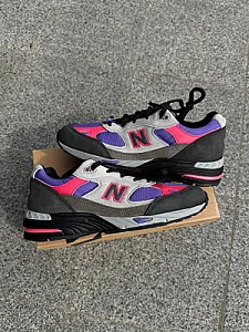 New Balance x PALACE 991 сірі з фіолетовими та рожевими вставками - multicolor, розмір 41 - фото 1