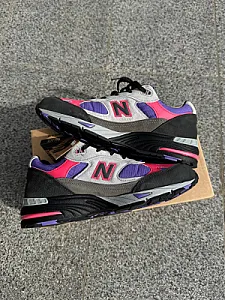 New Balance x PALACE 991 сірі з фіолетовими та рожевими вставками - multicolor, розмір 41 - фото 9